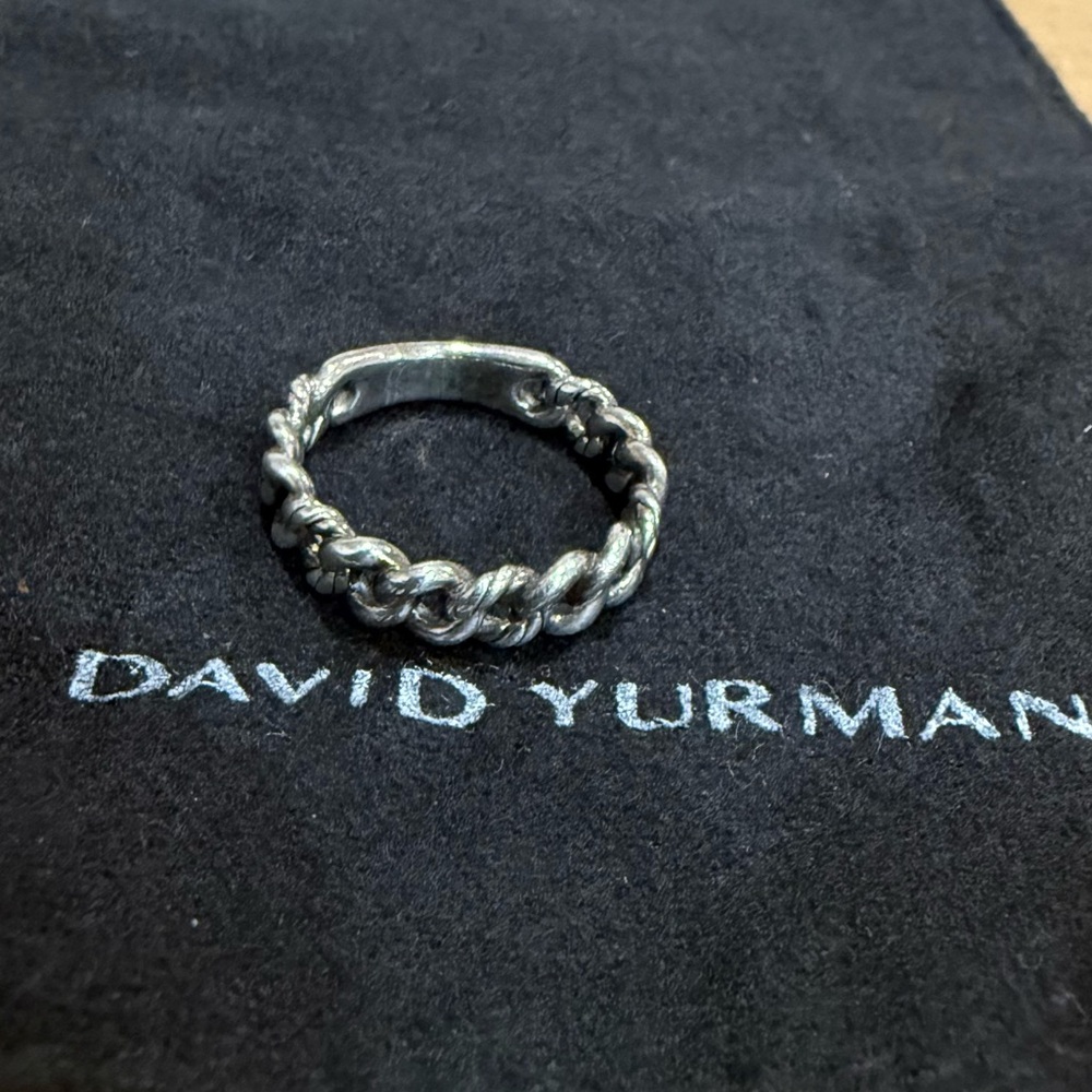 David Yurman Silver Twisted Rope Ring